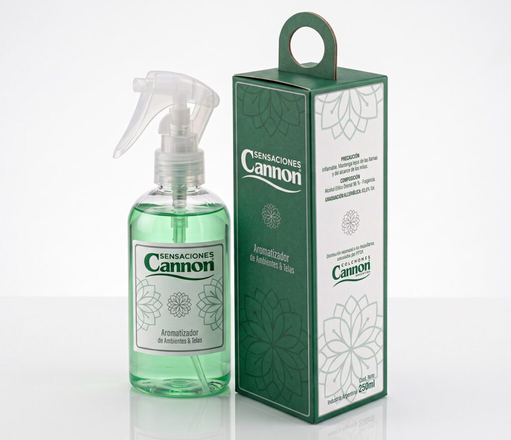 Aromatizador Sensaciones Cannon con diseño de packaging