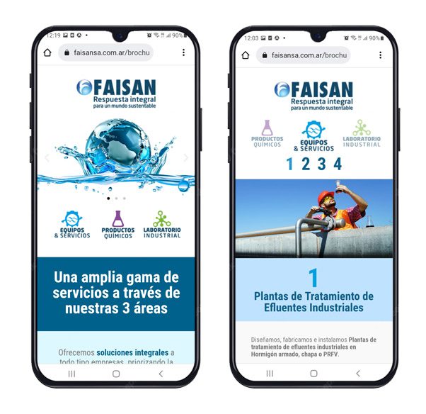 Piezas Faisán sobre tratamiento de agua presentadas en celulares