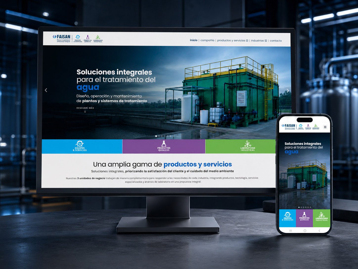 Sitio web de Faisán en computadora y dispositivos móviles