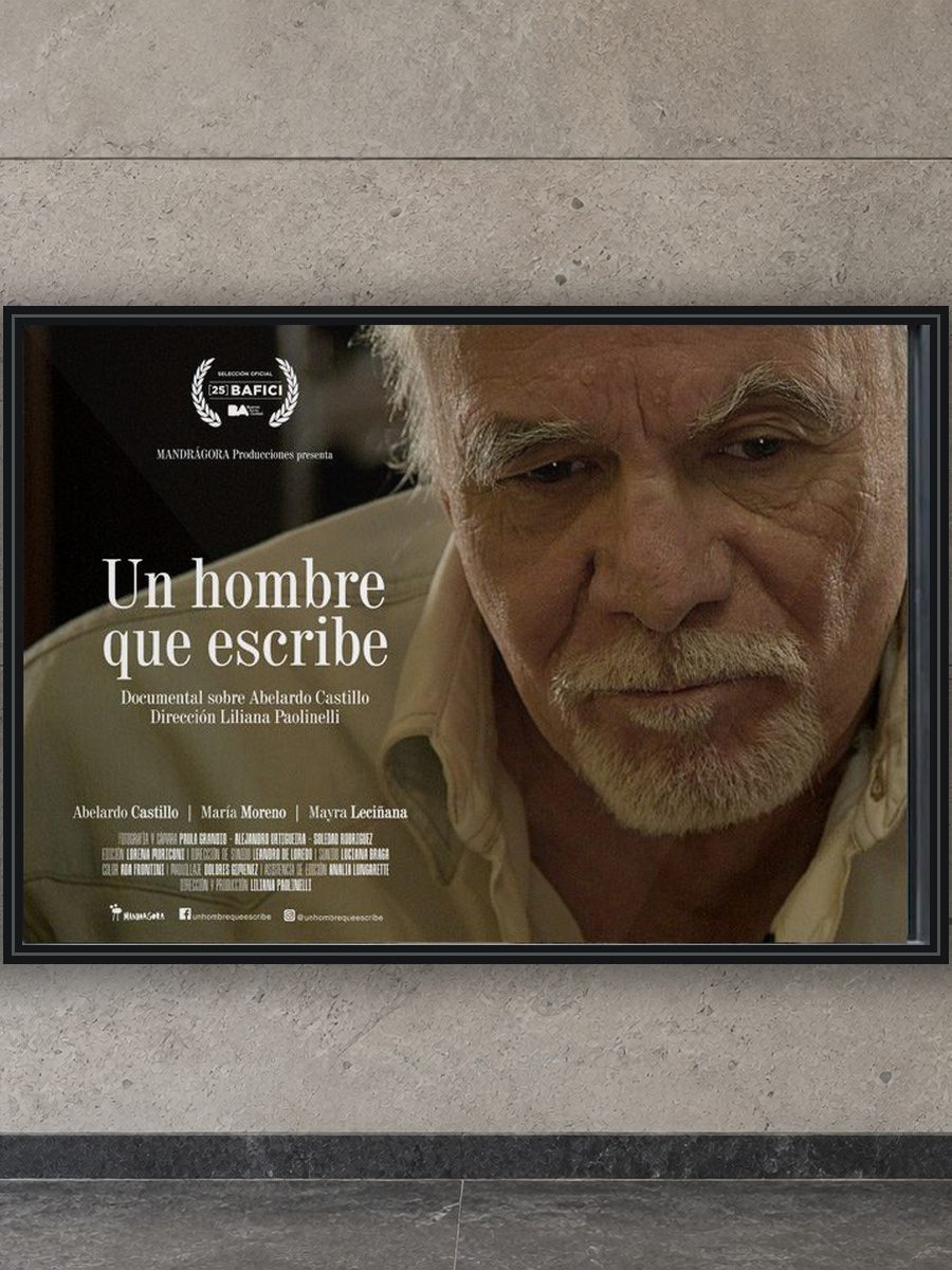 Afiche horizontal del documental Un hombre que escribe