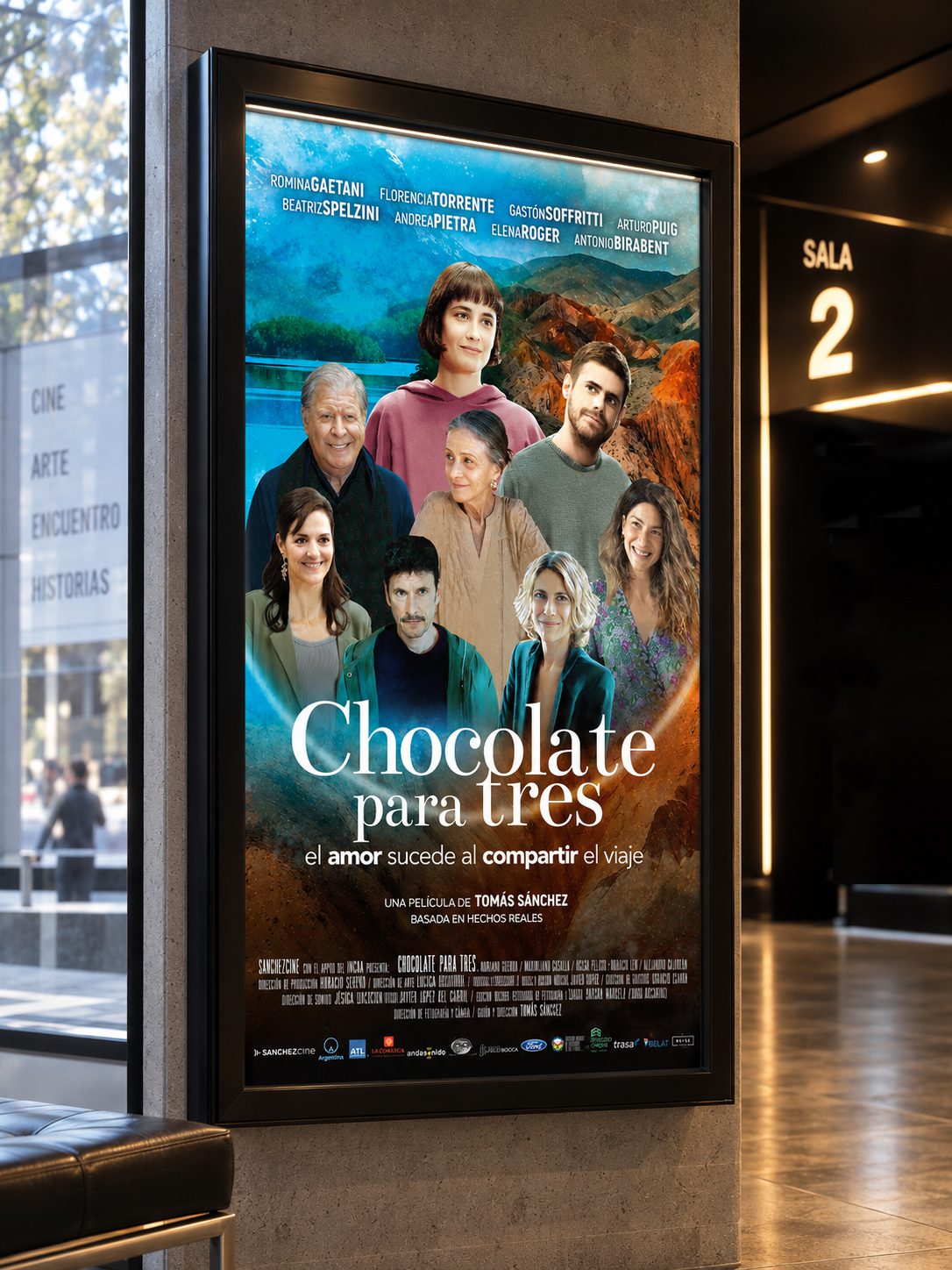 Afiche de Chocolate para tres aplicado en cartelera