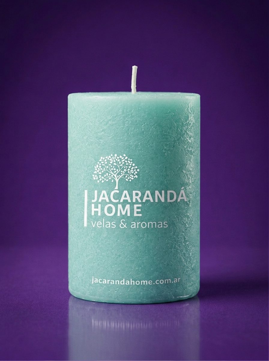 Aplicación de identidad de marca en vela Jacarandá Home